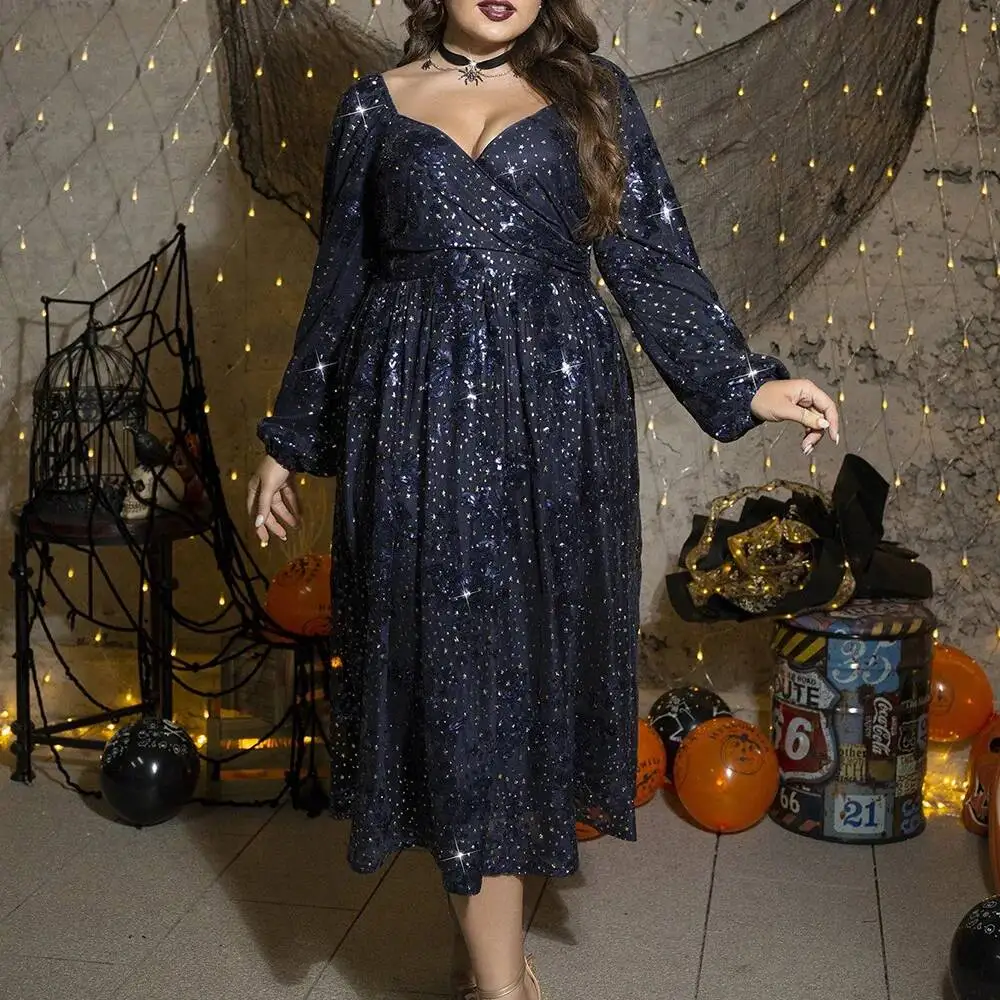Winter Autumn and New Style Sexy Large Women's Dress Sequin Long Sleeve Halloween Dress 2025 Party Summer Elegantes Casual Y2k
Winter Autumn and New Style Sexy Large Women's Dress Sequin Long Sleeve Halloween Dress 2025 Party Summer Elegantes Casual Y2k