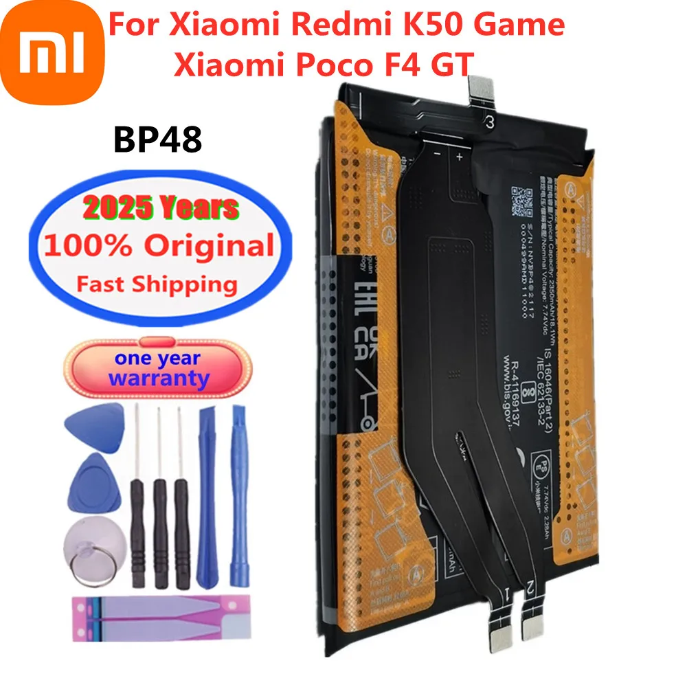 Оригинальный аккумулятор BP48 на 2025 года, 4700 мАч для игрового телефона Xiaomi Poco F4 GT/Redmi K50, высококачественный аккумулятор + инструменты
Оригинальный аккумулятор BP48 на 2025 года, 4700 мАч для игрового телефона Xiaomi Poco F4 GT/Redmi K50, высококачественный аккумулятор + инструменты