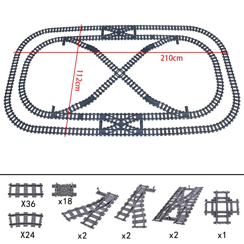 MOC Creative Expert Ideas City Train 87pcs Tracks Single Slip Switch Crossings Rails Bricks Building Blocks DIY Toys gifts
MOC Creative Expert Ideas City Train 87pcs Tracks Single Slip Switch Crossings Rails Bricks Building Blocks DIY Toys gifts