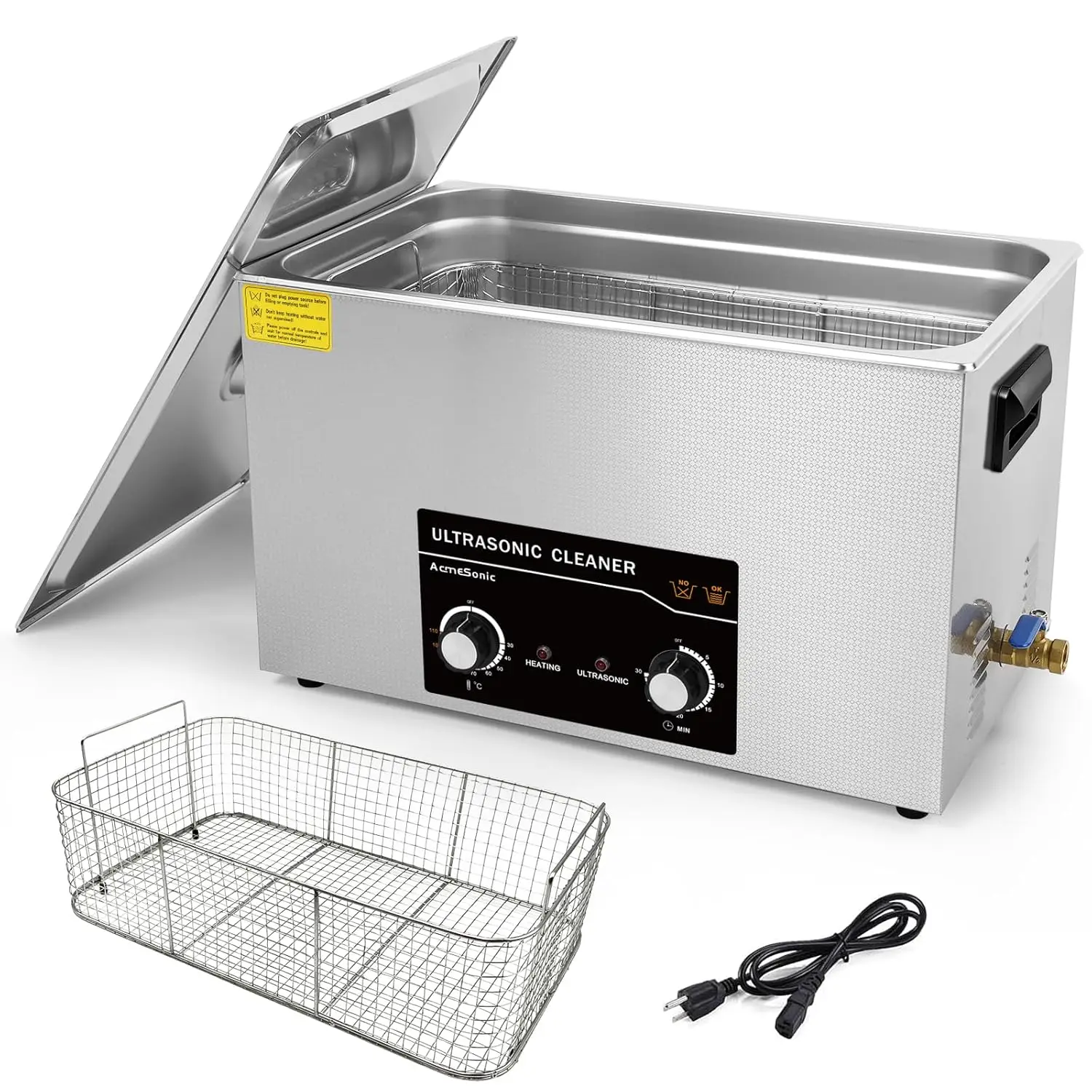 Commercial Ultrasonic Cleaner 30L with Knob, Heater Timer 10 Transducers 800W+600W 42kHz for Carburetor Bike Chain Brass
Commercial Ultrasonic Cleaner 30L with Knob, Heater Timer 10 Transducers 800W+600W 42kHz for Carburetor Bike Chain Brass