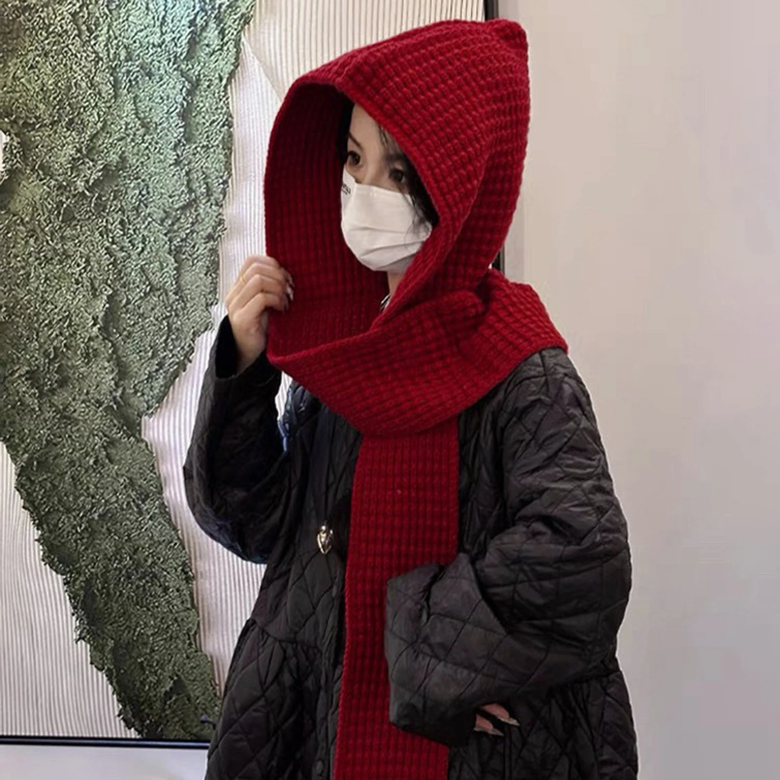 Knit Hat with Integrated Scarf Windproof Thick Headwear Wrapped Design Hat Ear Protection Photography Hat Reversible Scarf Outd
Knit Hat with Integrated Scarf Windproof Thick Headwear Wrapped Design Hat Ear Protection Photography Hat Reversible Scarf Outd