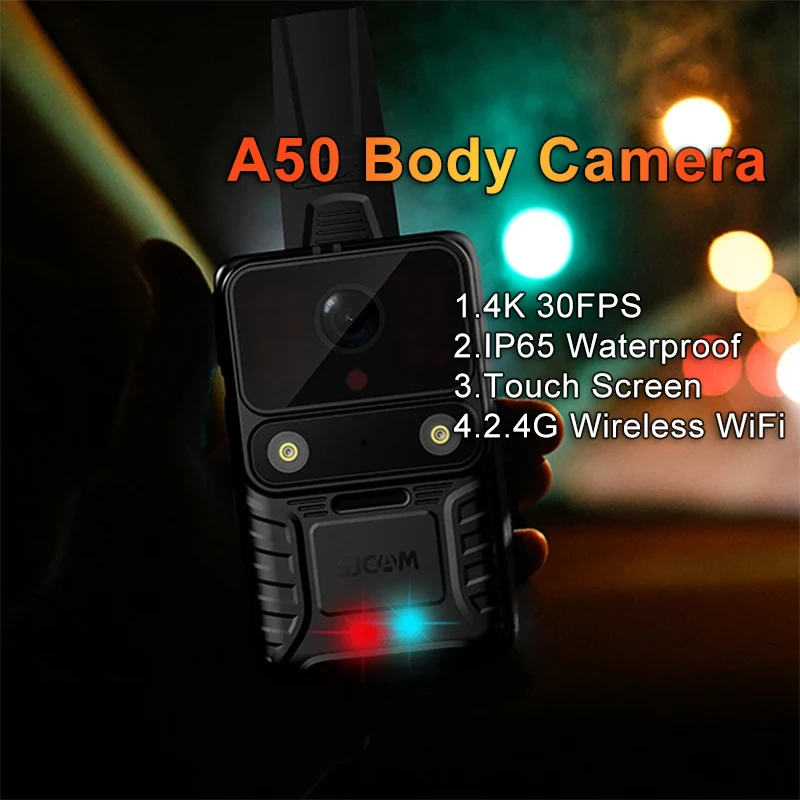 A50 Body Camera 4K 30FPS IP65 Waterproof Night Vision Wearable Body-Worn Camera Action Camera Portable Touch Screen
A50 Body Camera 4K 30FPS IP65 Waterproof Night Vision Wearable Body-Worn Camera Action Camera Portable Touch Screen