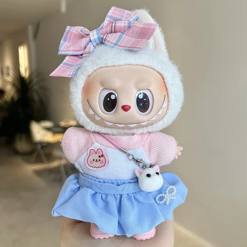 17cm Labubu 1-3 Gen Doll Outfits | Blue Skirt with Pink Bow Set | Clothes for Labubu Pendants Accessories
17cm Labubu 1-3 Gen Doll Outfits | Blue Skirt with Pink Bow Set | Clothes for Labubu Pendants Accessories