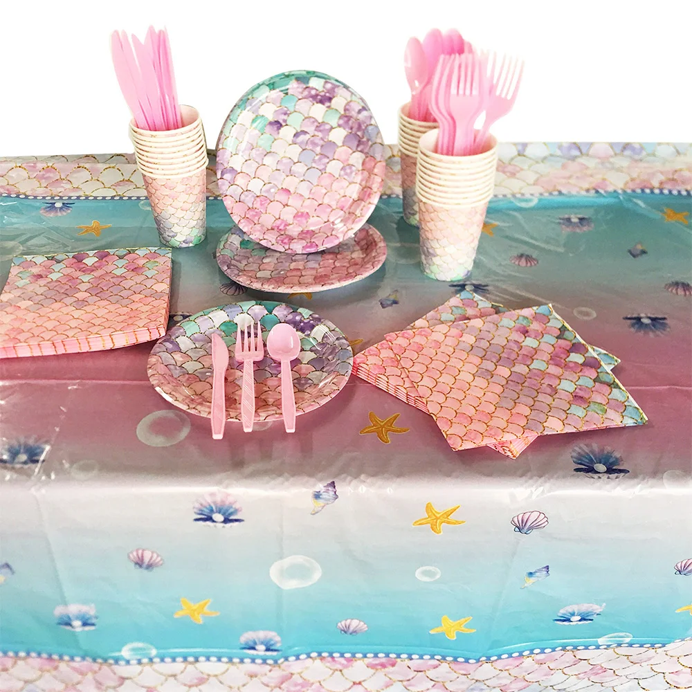 Mermaid Birthday Party Decorations Supplies Tablecloth Plates TablewareNapkin Cup Girls Baby Shower Ocean Party Decorations
Mermaid Birthday Party Decorations Supplies Tablecloth Plates TablewareNapkin Cup Girls Baby Shower Ocean Party Decorations