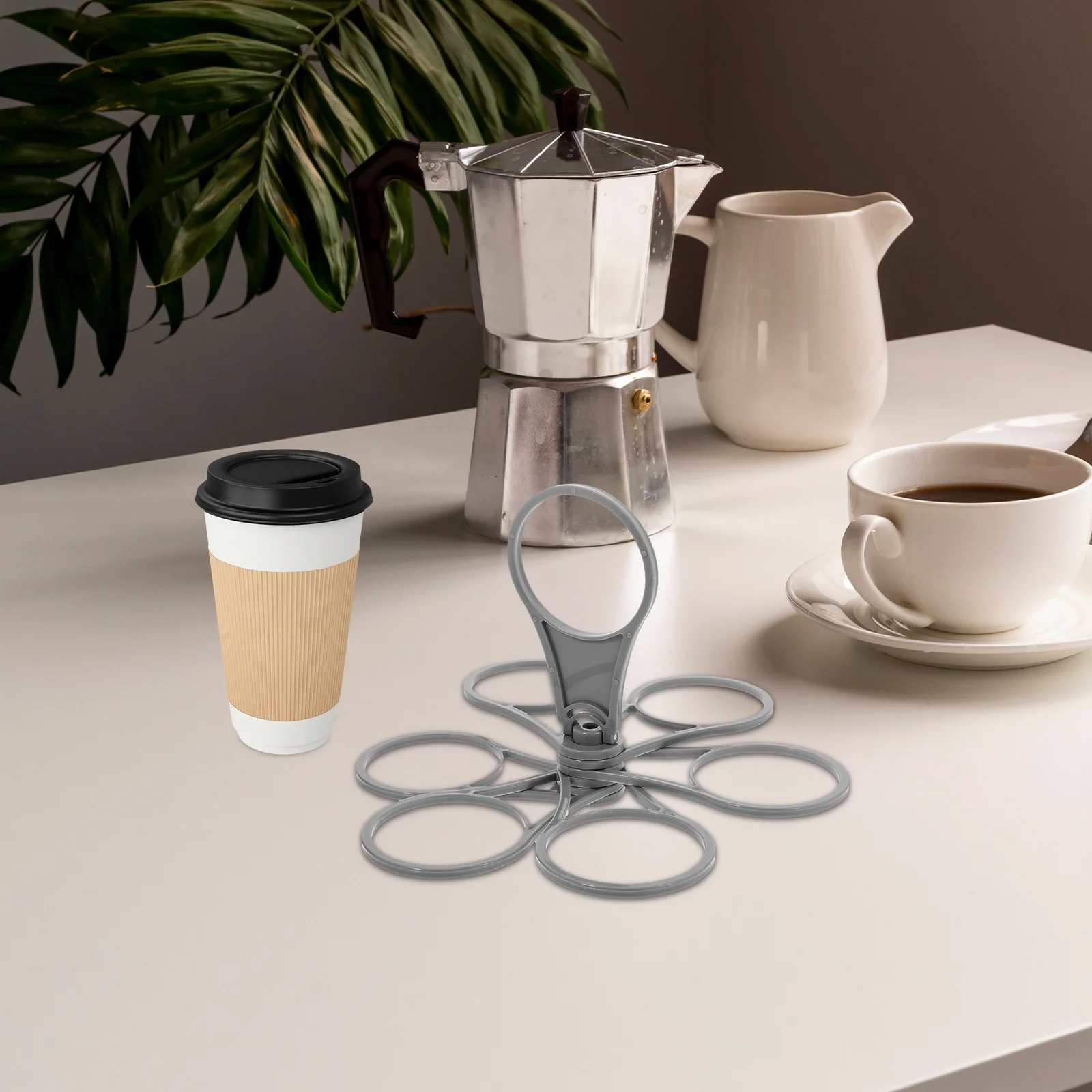 Portable Foldable Drink Carrier Plastic Cup Holder for Coffee Beer Multifunctional Rotating Creative Rack Reusable
Portable Foldable Drink Carrier Plastic Cup Holder for Coffee Beer Multifunctional Rotating Creative Rack Reusable