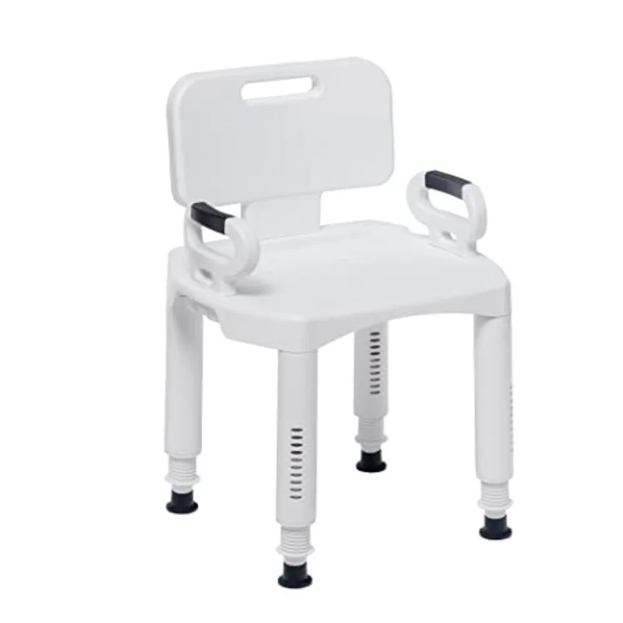 Bathroom Bench with Back and Arms - Adjustable Height - Suction Tip Legs for Stability - Durable Plastic Seat - 350 Lb Capacity
Bathroom Bench with Back and Arms - Adjustable Height - Suction Tip Legs for Stability - Durable Plastic Seat - 350 Lb Capacity