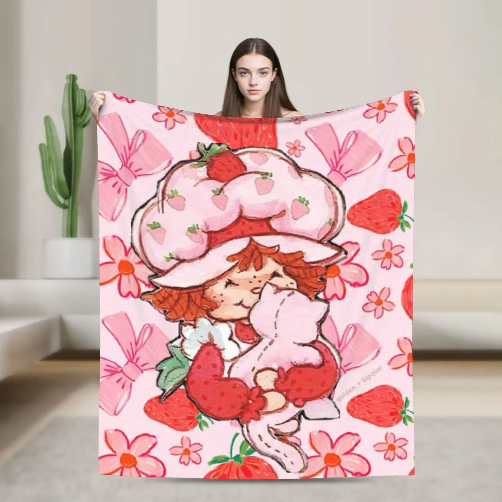 Super Warm Kids Blanket Cute Strawberry Shortcake Design Flannel Throw for Bed Couch Sofa Chair Cover
Super Warm Kids Blanket Cute Strawberry Shortcake Design Flannel Throw for Bed Couch Sofa Chair Cover