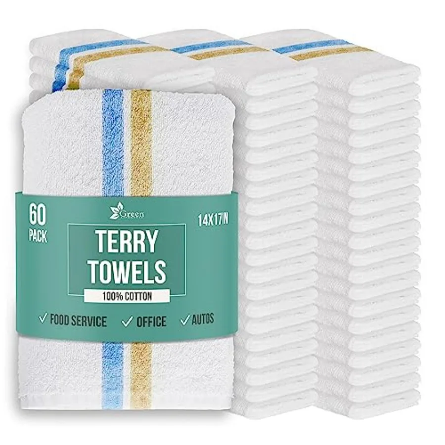 Terry Towels 14" x 17" Cotton Bar Towels Cleaning Rags Terry Cloth Towels Absorbent Kitchen Towels for Restaurant Food Service
Terry Towels 14" x 17" Cotton Bar Towels Cleaning Rags Terry Cloth Towels Absorbent Kitchen Towels for Restaurant Food Service