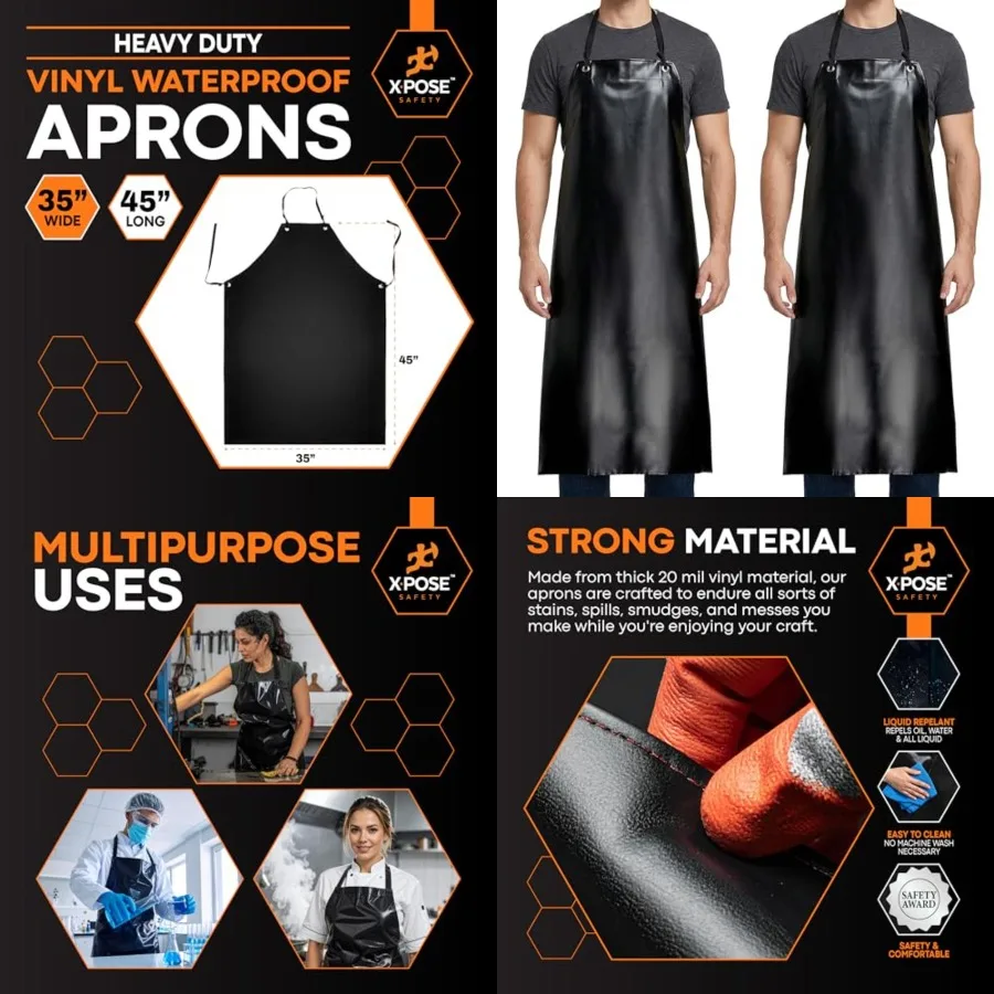 Heavy Duty Vinyl Waterproof Aprons, For Home, Industrial and Commercial Use - Chemical Resistant
Heavy Duty Vinyl Waterproof Aprons, For Home, Industrial and Commercial Use - Chemical Resistant