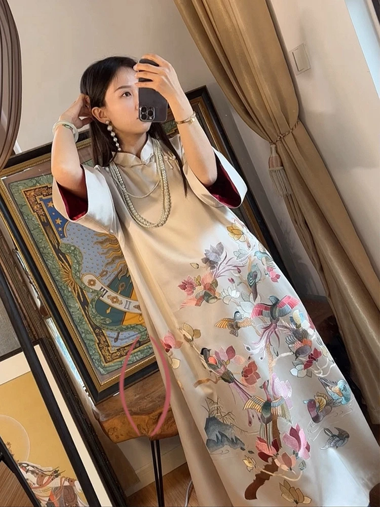 Summer New Chinese Style High Quality National Trend Retro Zen Sensation Improved Stand Collar Button Print Dress
Summer New Chinese Style High Quality National Trend Retro Zen Sensation Improved Stand Collar Button Print Dress