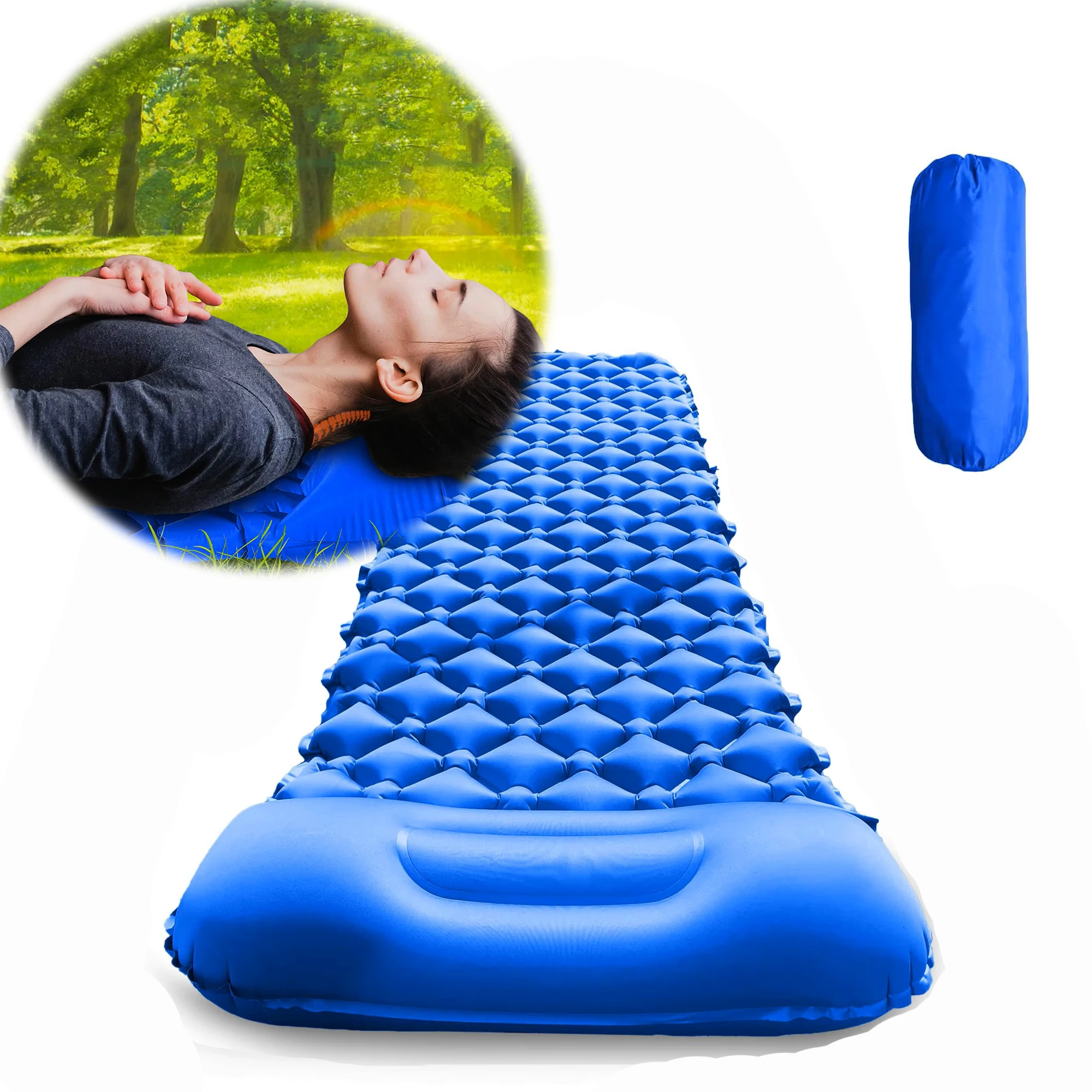 Надувной коврик для кемпинга на открытом воздухе с подушкой, портативный надувной матрас для походов на природу, водонепроницаемый складной спальный коврик для путешествий
Надувной коврик для кемпинга на открытом воздухе с подушкой, портативный надувной матрас для походов на природу, водонепроницаемый складной спальный коврик для путешествий