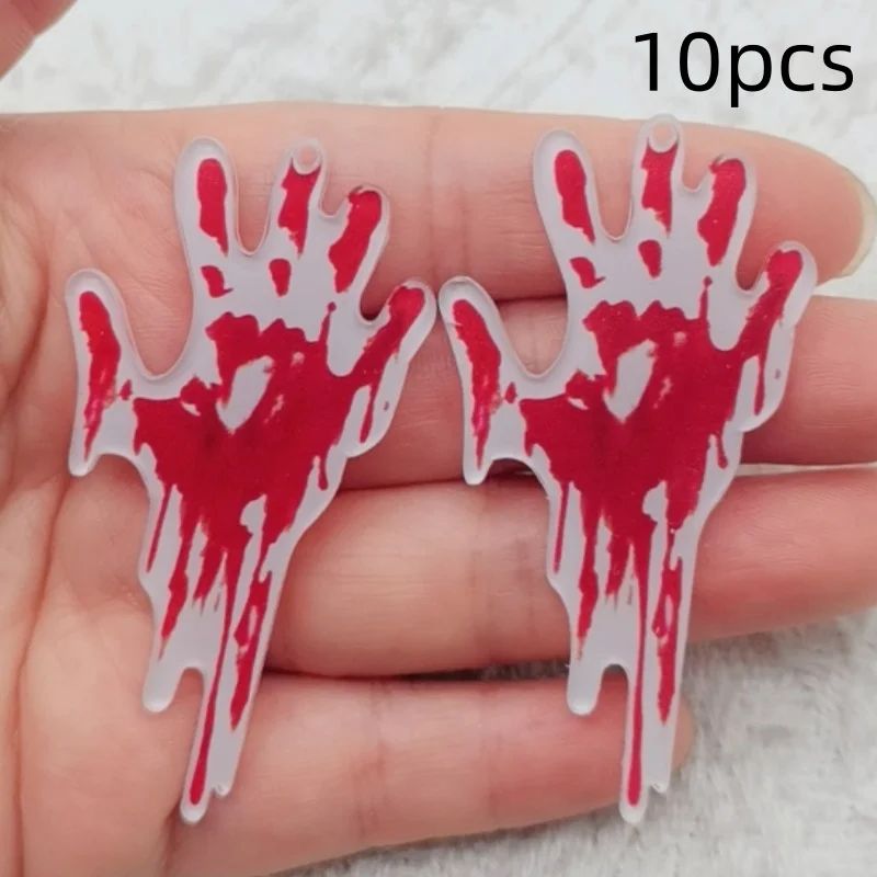10pcs Acrylic Halloween 2D Flat Red Blood Hand Pendant, DIY Jewelry Making Earrings, Necklaces, Keychains, Accessories
10pcs Acrylic Halloween 2D Flat Red Blood Hand Pendant, DIY Jewelry Making Earrings, Necklaces, Keychains, Accessories