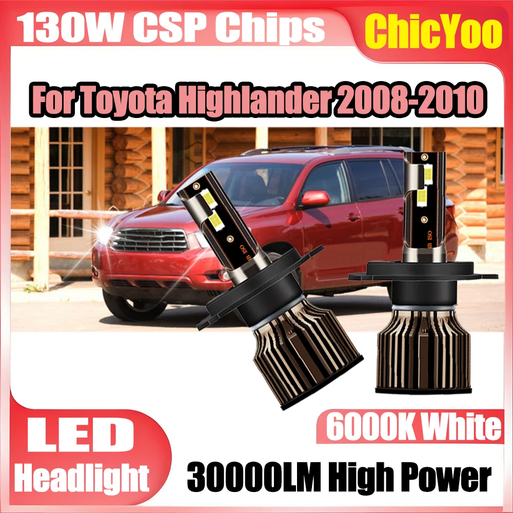 2 шт., 6000K, белый свет, 30000 лм, 3570 CSP-чипы, H4, светодиодные лампы для фар дальнего и ближнего света, 130 Вт, автомобильные фары для Toyota Highlander 2008-2010 гг.
2 шт., 6000K, белый свет, 30000 лм, 3570 CSP-чипы, H4, светодиодные лампы для фар дальнего и ближнего света, 130 Вт, автомобильные фары для Toyota Highlander 2008-2010 гг.