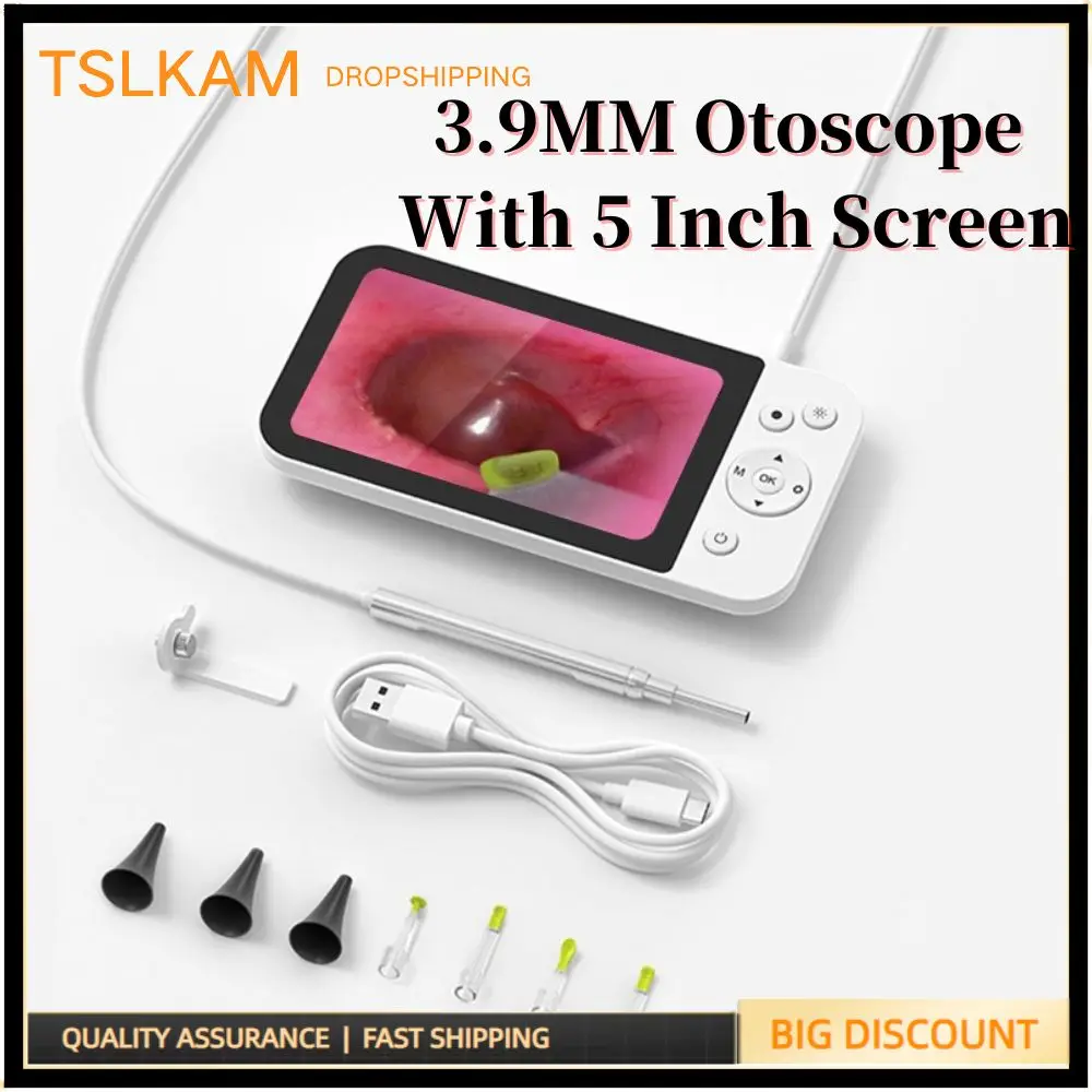 3.9mm 1080P Digital Ear Endoscope Camera 5“ IPS Screen Visual Otoscope Ear Cannal Inspection Ear Wax Remover Tool Home Care
3.9mm 1080P Digital Ear Endoscope Camera 5“ IPS Screen Visual Otoscope Ear Cannal Inspection Ear Wax Remover Tool Home Care
