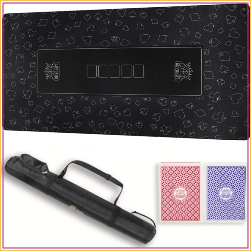 Foldable Casino Quality Poker Mat | Water Resistant Table Cloth, Soft Multi-Spandex | Waterproof, Noise-Free | Includes Carrying Bag and 2 Card Packs
Foldable Casino Quality Poker Mat | Water Resistant Table Cloth, Soft Multi-Spandex | Waterproof, Noise-Free | Includes Carrying Bag and 2 Card Packs