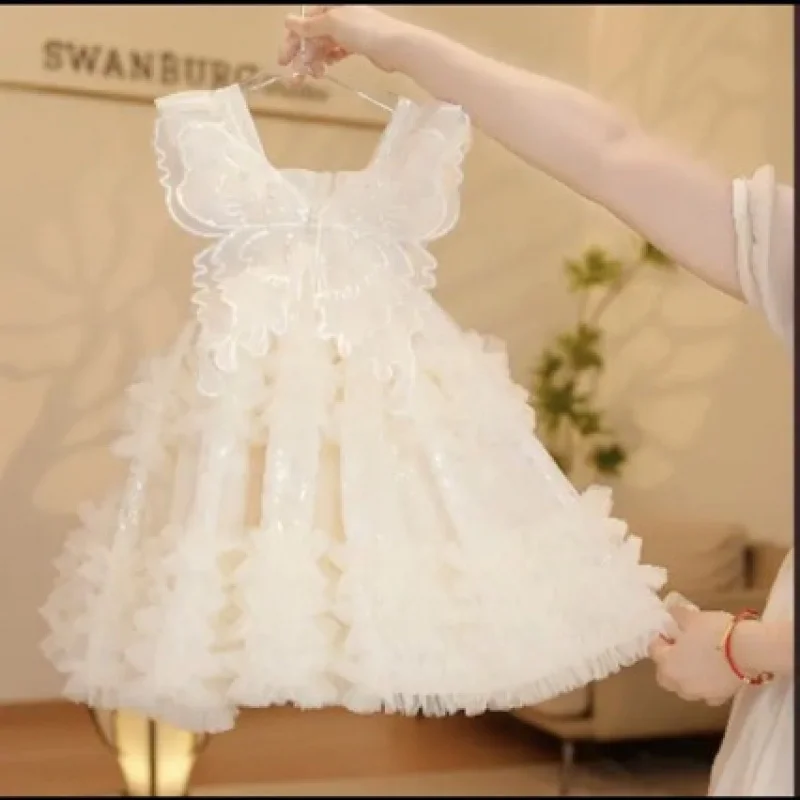 Host Girls Evening Dress Summer Children's Birthday Flower Wedding White Little Girl Costume for Piano Performance Flowers
Host Girls Evening Dress Summer Children's Birthday Flower Wedding White Little Girl Costume for Piano Performance Flowers