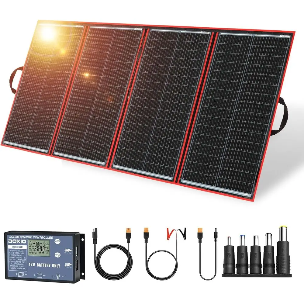 Portable 300W Solar Panel Kit for RV Camping and Emergency Backup (20x38in, 15.3lb) with Dual USB and Separate Controller
Portable 300W Solar Panel Kit for RV Camping and Emergency Backup (20x38in, 15.3lb) with Dual USB and Separate Controller