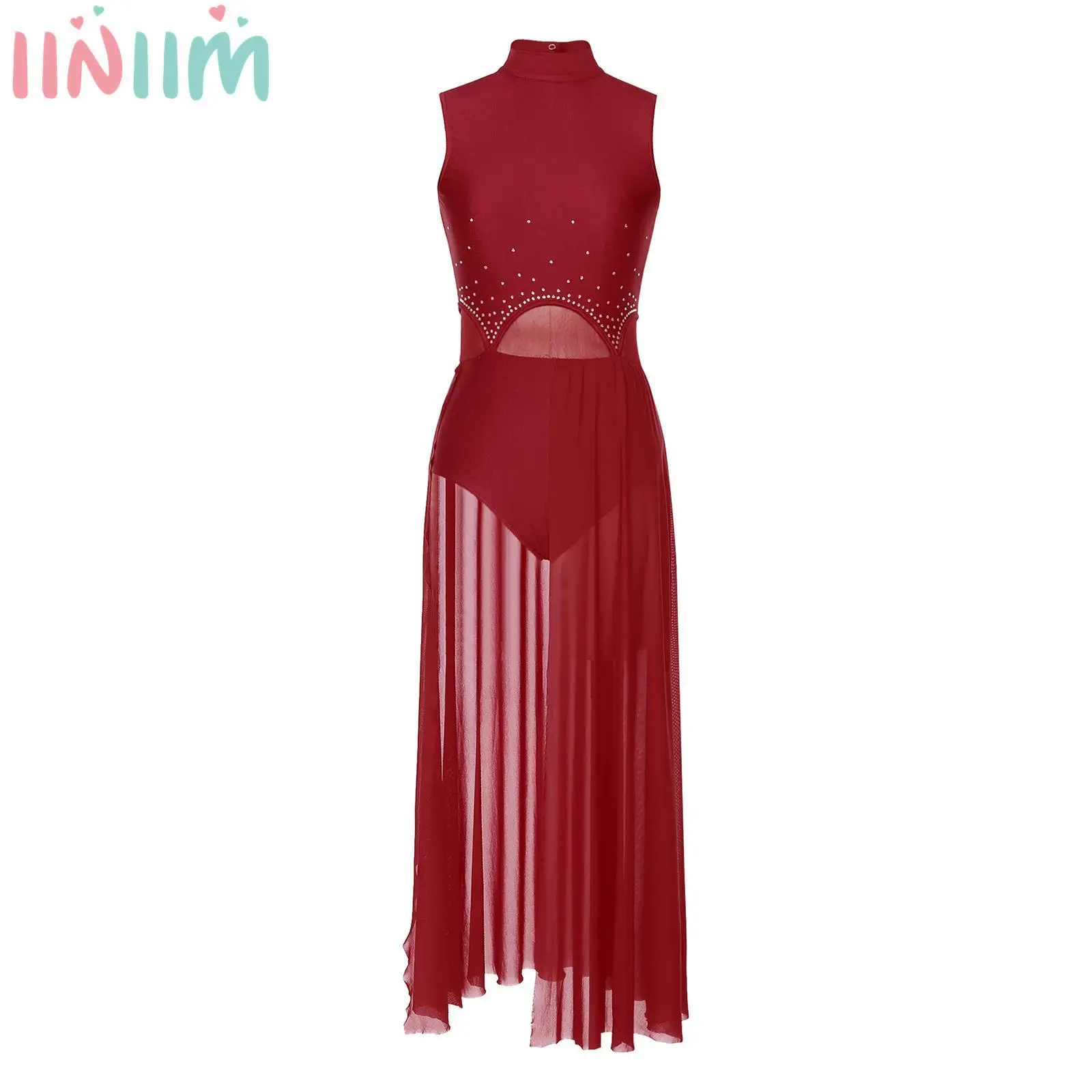 Women Modern Dance Long Dress Sleeveless Contemporary Dancing Leotard Maxi Dress Rhinestone Split Ballet Competition Dancewear
Women Modern Dance Long Dress Sleeveless Contemporary Dancing Leotard Maxi Dress Rhinestone Split Ballet Competition Dancewear