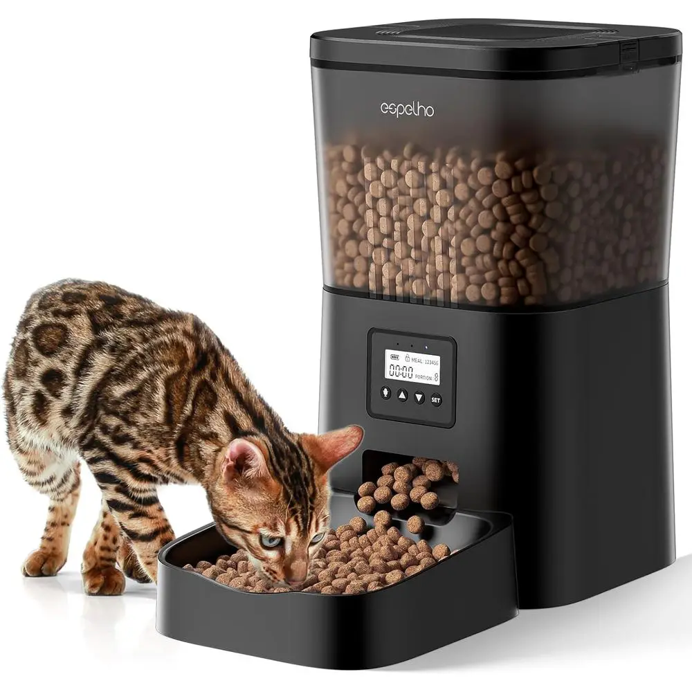 Automatic Cat eeder- 4L Timed Cat ood Dispenser 1-6 Meals Control or Cat and Small Dog- Auto Pet eeder with Desiccant Bag Keep r
Automatic Cat eeder- 4L Timed Cat ood Dispenser 1-6 Meals Control or Cat and Small Dog- Auto Pet eeder with Desiccant Bag Keep r