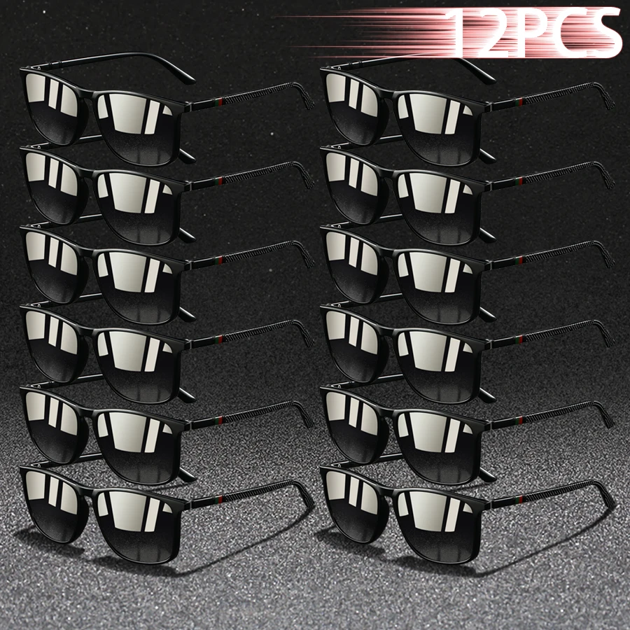 12PCS Classic Vintage Striped Square Sunglasses for Men Women Fashion Designer Eyewear Vacation Driving Fishing Sun Glasses
12PCS Classic Vintage Striped Square Sunglasses for Men Women Fashion Designer Eyewear Vacation Driving Fishing Sun Glasses