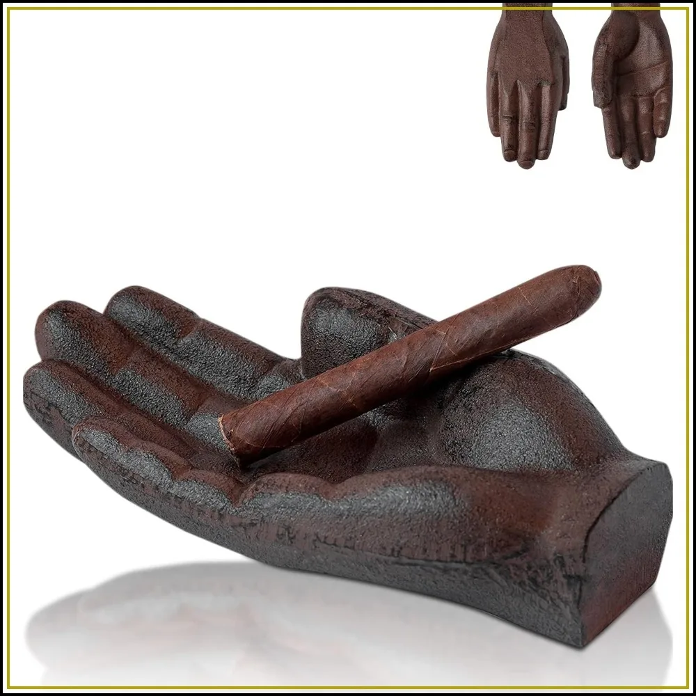 Hand-Shaped Cast Iron Cigar Ashtray - Rustic Decorative Tray, Key Holder, Heavy Duty Paperweight, Unique Gift for Men, Office & Home Decor
Hand-Shaped Cast Iron Cigar Ashtray - Rustic Decorative Tray, Key Holder, Heavy Duty Paperweight, Unique Gift for Men, Office & Home Decor