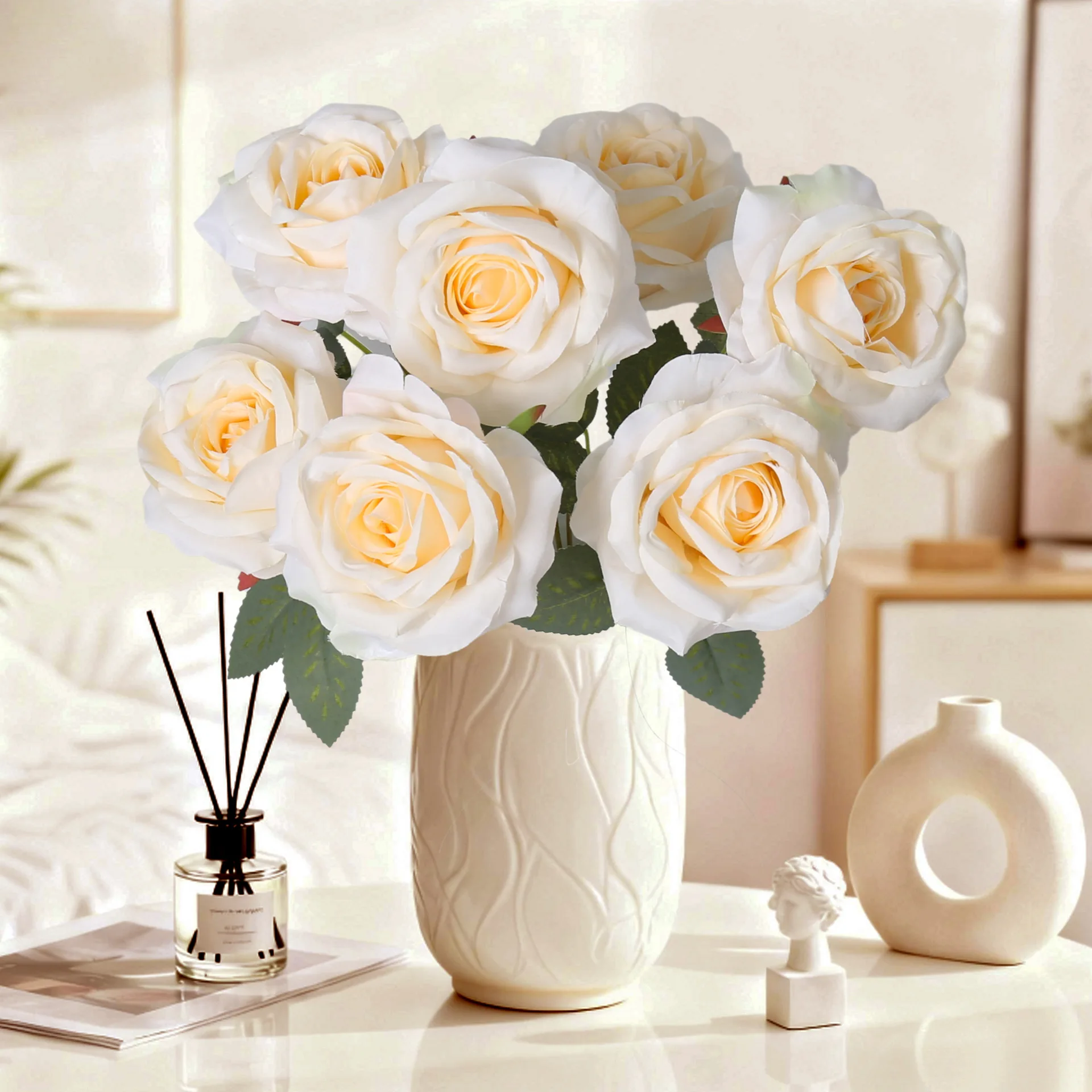 2 Bunches of 7-head Rose Simulation Flowers Valentine's Day Gift Wedding Wedding Home Entrance Decoration Photography Props
2 Bunches of 7-head Rose Simulation Flowers Valentine's Day Gift Wedding Wedding Home Entrance Decoration Photography Props