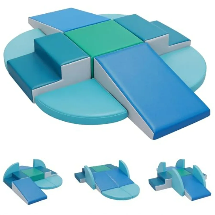 9-Piece Climbing Toys for Toddlers: Soft PU Leather Foam Blocks - Baby Climb and Crawl Activity Blocks - Play Gym Equipment Ind
9-Piece Climbing Toys for Toddlers: Soft PU Leather Foam Blocks - Baby Climb and Crawl Activity Blocks - Play Gym Equipment Ind