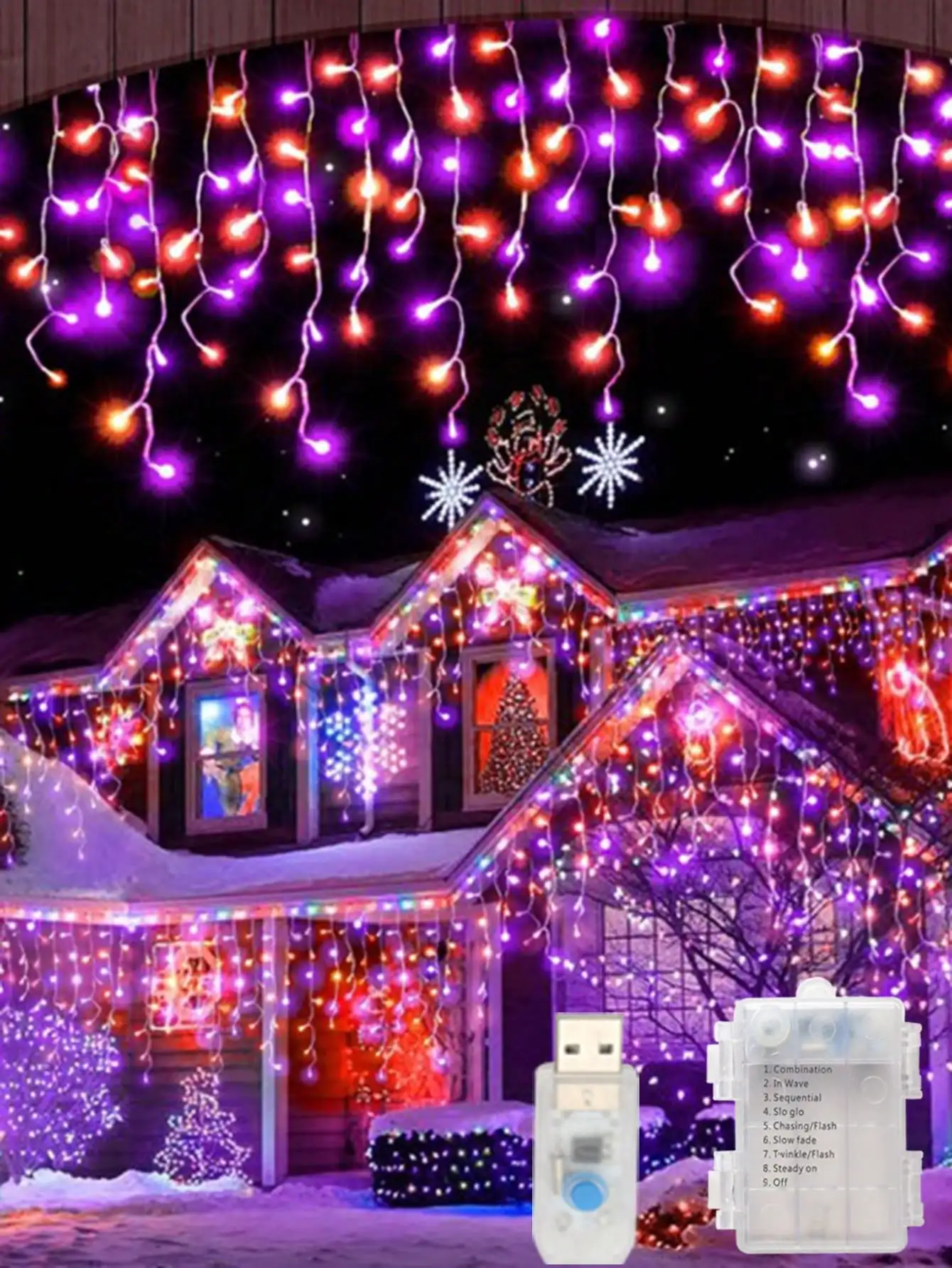 3,5 м 105 светодиодных фонарей в виде сосульки на Хэллоуин, USB/батарея, фиолетовый, оранжевый для декора садовой вечеринки
3,5 м 105 светодиодных фонарей в виде сосульки на Хэллоуин, USB/батарея, фиолетовый, оранжевый для декора садовой вечеринки