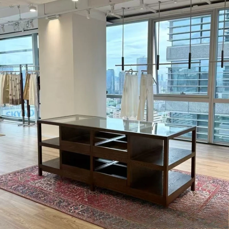 Internet celebrity solid wood Zhongdao cabinet, clothing store flowing water table rack
Internet celebrity solid wood Zhongdao cabinet, clothing store flowing water table rack