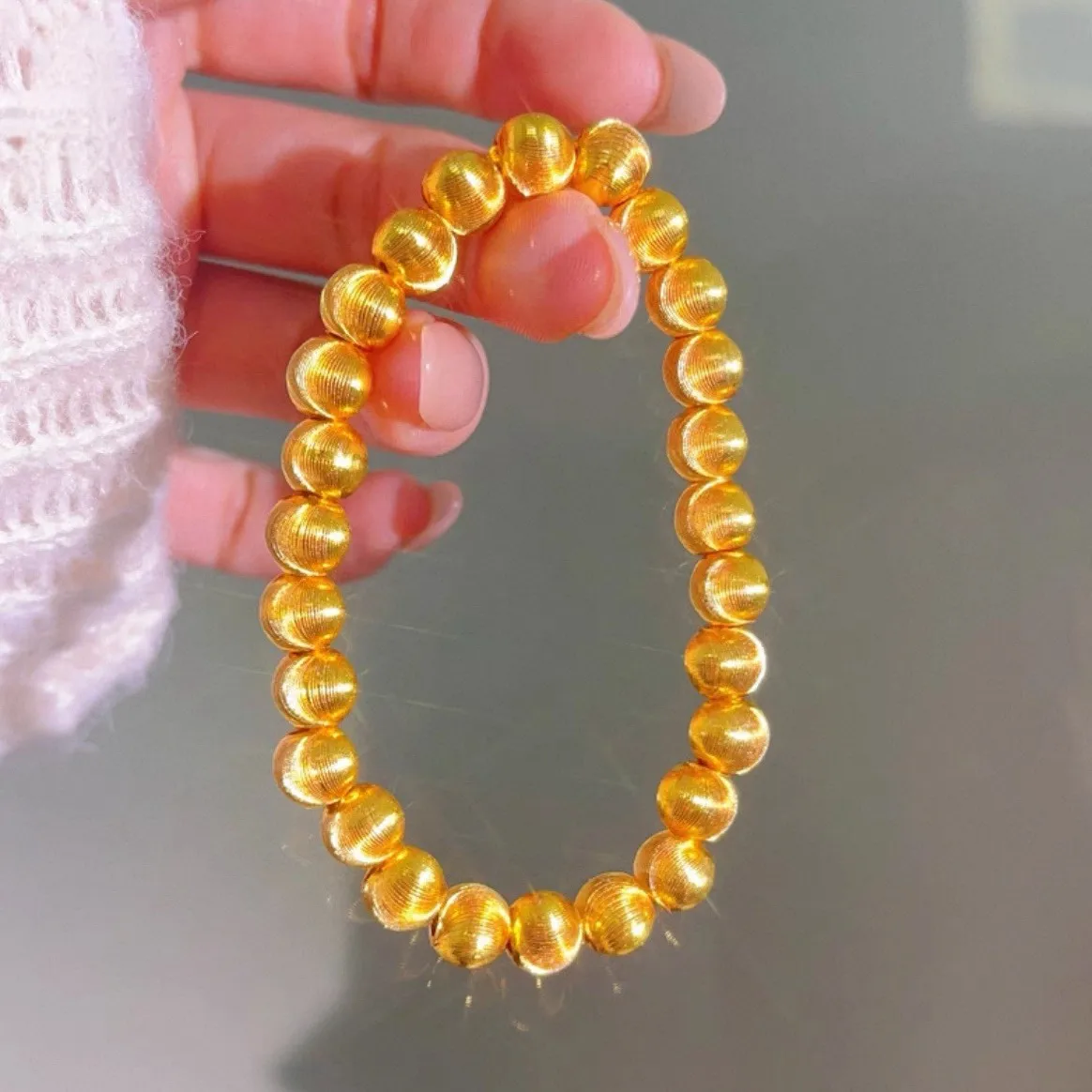 Genuine 18KT Yellow Gold Color Bead Bangle for Women Bride Jewelry Color Shiny Cat Eye Ball Bracelet Wedding Birthday Gifts
Genuine 18KT Yellow Gold Color Bead Bangle for Women Bride Jewelry Color Shiny Cat Eye Ball Bracelet Wedding Birthday Gifts