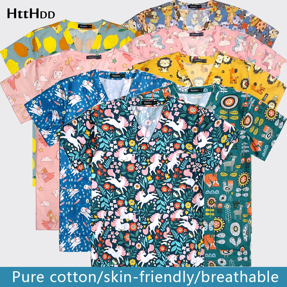 Veterinary Cartoon Animal Print 100% Cotton Breathable Medical Uniform Top Wholesale Pet Shop Nursing Accessories Nurse Workwear
Veterinary Cartoon Animal Print 100% Cotton Breathable Medical Uniform Top Wholesale Pet Shop Nursing Accessories Nurse Workwear