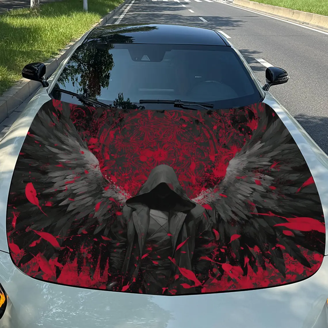 Black Winged Red Blooded Death Reaper Hood Decal - Scratch, Weather PVC, Easy To Stick, Adding Bold Design To Your Appearance, D
Black Winged Red Blooded Death Reaper Hood Decal - Scratch, Weather PVC, Easy To Stick, Adding Bold Design To Your Appearance, D