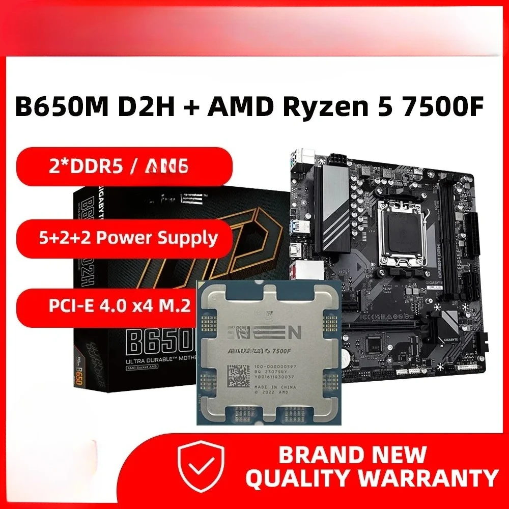 GIGABYTE B650M D2H 2,5 ГБE с комплектом материнской платы AMD Ryzen 5 7500F, процессор AM5 DDR5, двухканальный, 96 ГБ, 6400 (OC)
GIGABYTE B650M D2H 2,5 ГБE с комплектом материнской платы AMD Ryzen 5 7500F, процессор AM5 DDR5, двухканальный, 96 ГБ, 6400 (OC)