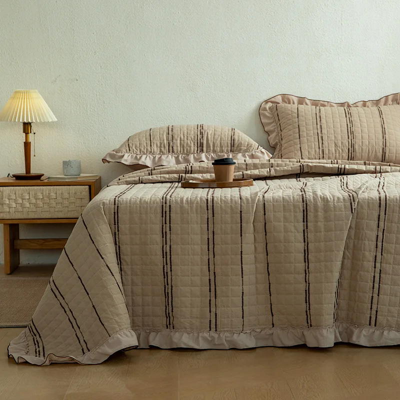 Wabi-Sabi Style 60s Cotton Printed Jacquard Quilted Bedspread 3PCS Set - Lace Trim Soft Breathable All-Season Quilt
Wabi-Sabi Style 60s Cotton Printed Jacquard Quilted Bedspread 3PCS Set - Lace Trim Soft Breathable All-Season Quilt
