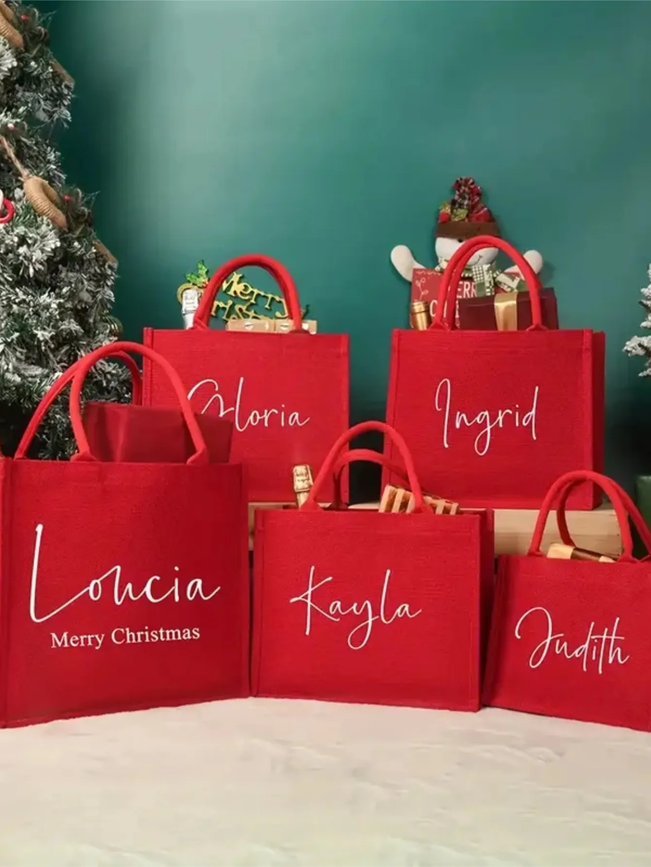 Custom Red Linen Luxury Tote Bag High-end Brand Fabrics Wedding Birthday Fashionable Durable Portable Customized Name Gift Bags
Custom Red Linen Luxury Tote Bag High-end Brand Fabrics Wedding Birthday Fashionable Durable Portable Customized Name Gift Bags