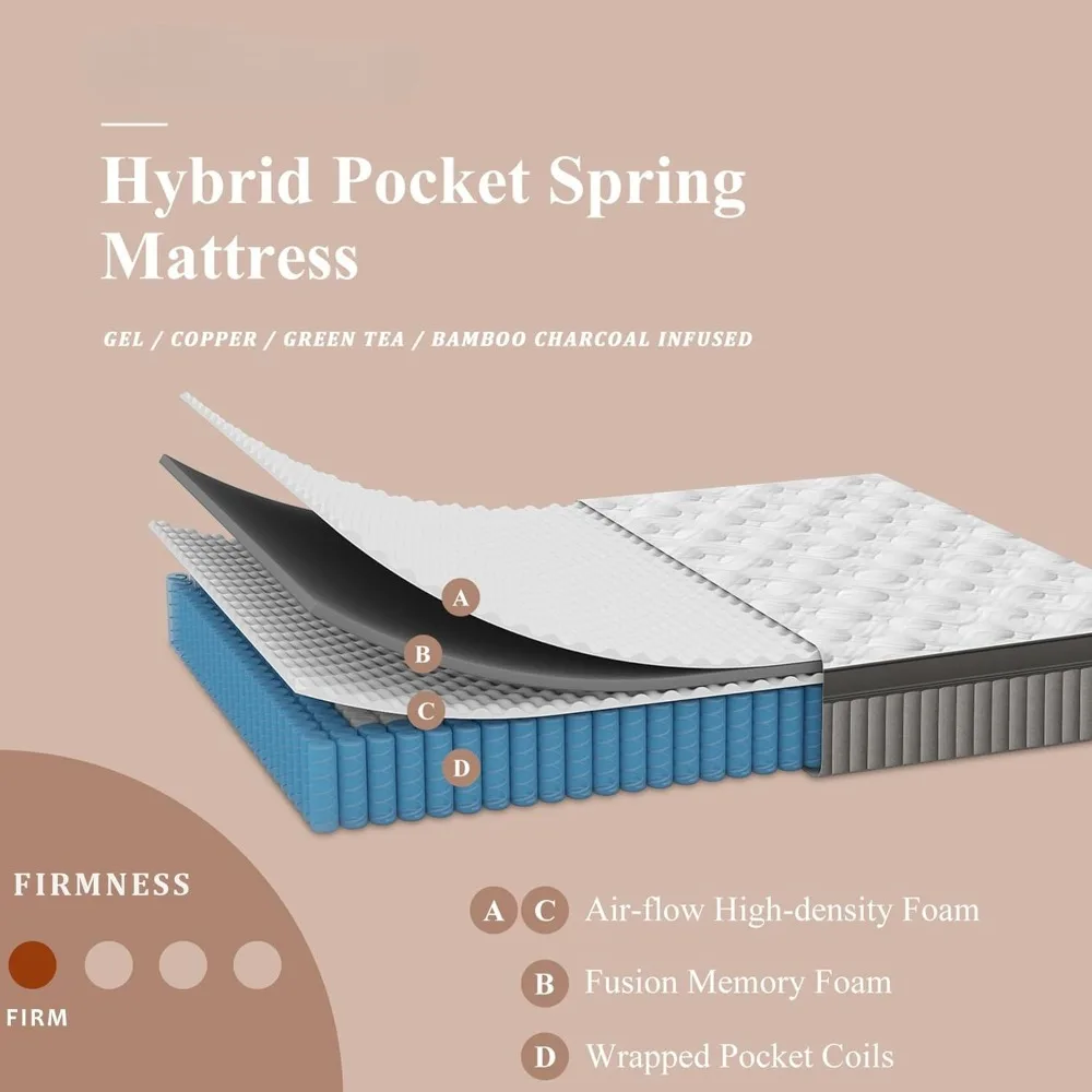 14" Firm 7-Zone Hybrid Mattress – Extra Lumbar Support, Deep Sleep Pain Relief, Bed in a Box for Master Bedroom
14" Firm 7-Zone Hybrid Mattress – Extra Lumbar Support, Deep Sleep Pain Relief, Bed in a Box for Master Bedroom
