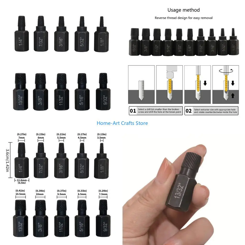 Y3NA 10pcs Heavy-Duty Screw Extractor Set, Screw and Bolt Extractor Set Easy Out
Y3NA 10pcs Heavy-Duty Screw Extractor Set, Screw and Bolt Extractor Set Easy Out