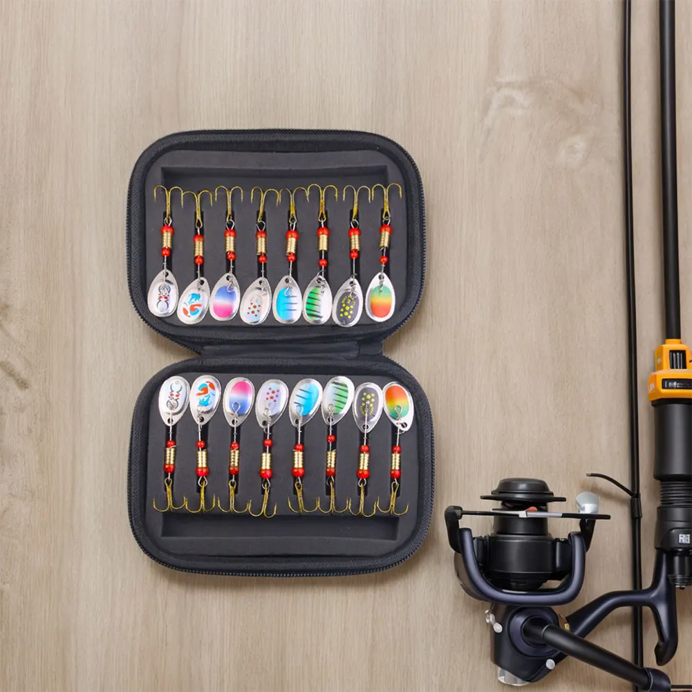 Набор из 16 металлических вращающихся блесен-ложек с тройными крючками, 3 г, для ловли баса, щуки, форели в пресной/соленой воде
Набор из 16 металлических вращающихся блесен-ложек с тройными крючками, 3 г, для ловли баса, щуки, форели в пресной/соленой воде