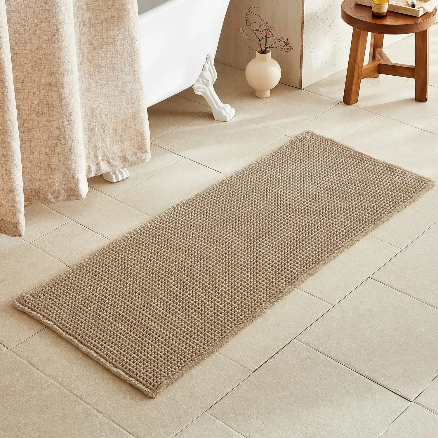 Waffle Runner Rug for Bathroom, Non-Slip Washable Super Absorbent Quick Dry Farmhouse Decor, 60x24 Inches Khaki
Waffle Runner Rug for Bathroom, Non-Slip Washable Super Absorbent Quick Dry Farmhouse Decor, 60x24 Inches Khaki