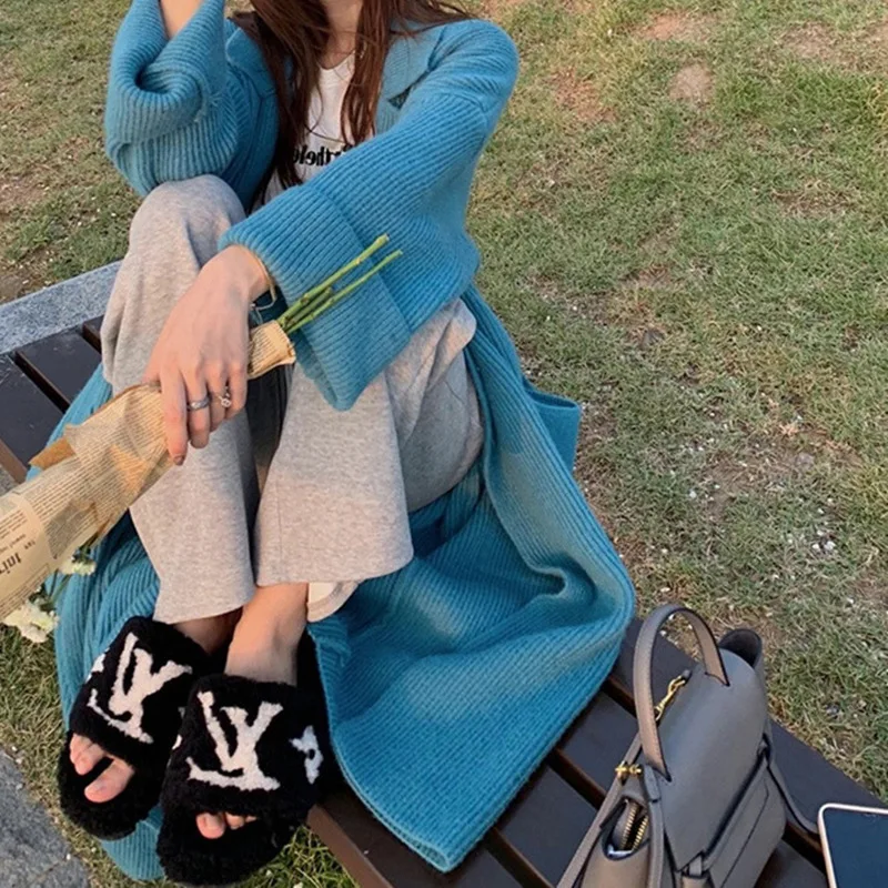 Long Cardigan Women Autumn Winter Kinitted Sweater Loose Elegant Fashion Casual Korean Style Patchwork Solid Simple All-match
Long Cardigan Women Autumn Winter Kinitted Sweater Loose Elegant Fashion Casual Korean Style Patchwork Solid Simple All-match