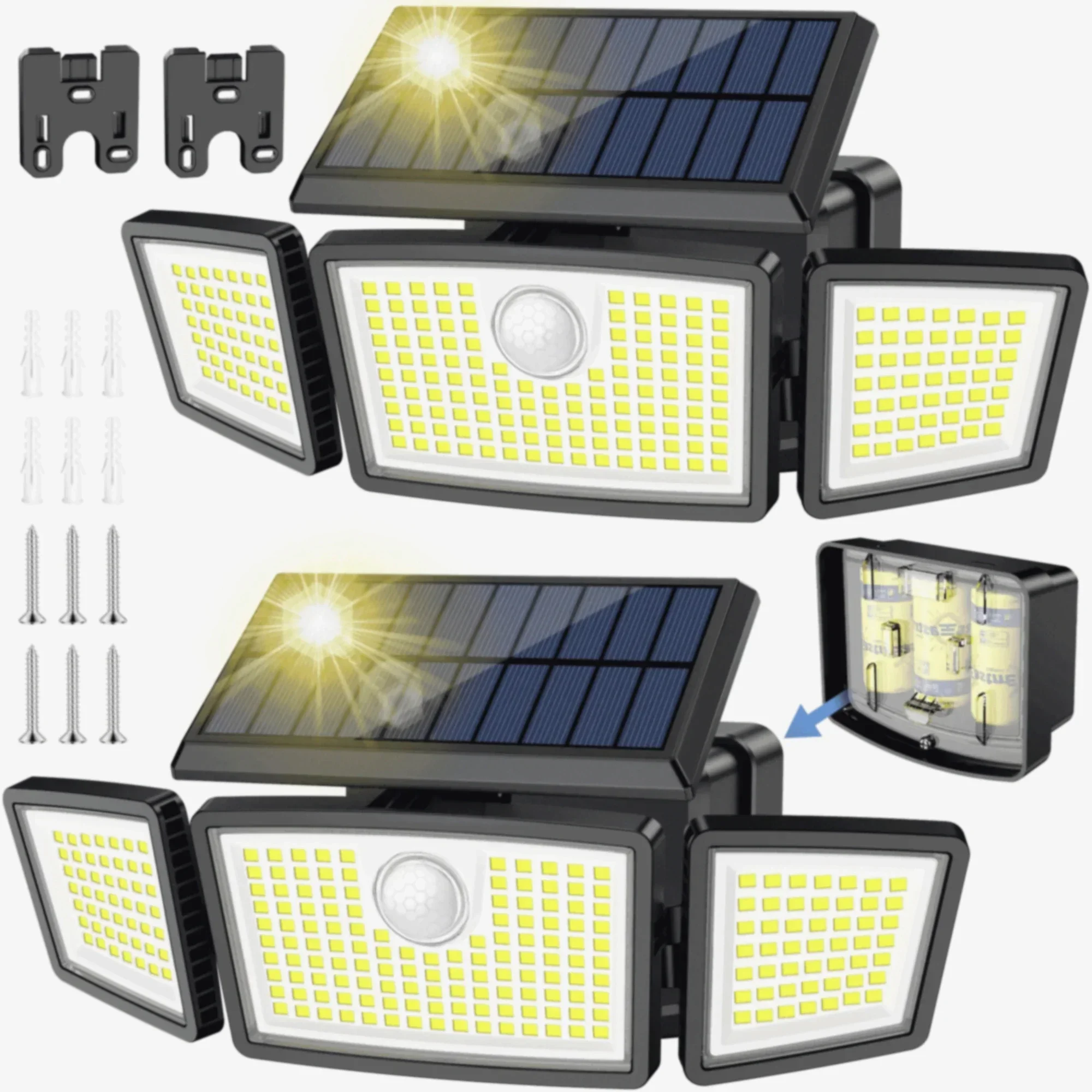 SZRSTH Солнечные фонари для улицы - 225LED 3000LM Батарея Датчик движения на солнечной энергии Прожекторы для патио, гаража, двора
SZRSTH Солнечные фонари для улицы - 225LED 3000LM Батарея Датчик движения на солнечной энергии Прожекторы для патио, гаража, двора
