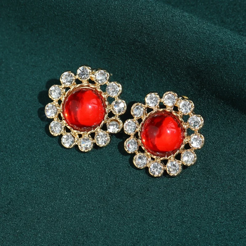 Vintage Red Glazed White Zirconium Flower Earrings Gold Color Trendy Art Deco Rhinestone Jewelry For Woman Luxury Brand Gift
Vintage Red Glazed White Zirconium Flower Earrings Gold Color Trendy Art Deco Rhinestone Jewelry For Woman Luxury Brand Gift