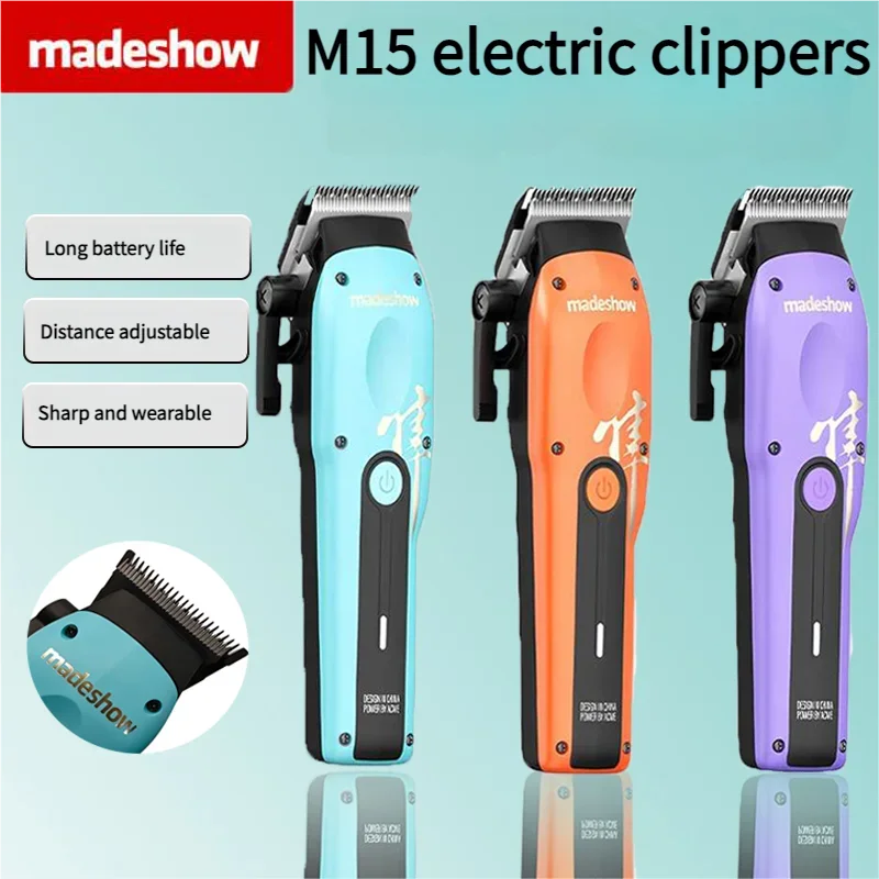 Электрическая машинка для стрижки волос Madeshow M15, 6800 об/мин, лезвия из нержавеющей стали с титановым покрытием, низкий уровень шума, профессиональная мужская машинка для стрижки волос
Электрическая машинка для стрижки волос Madeshow M15, 6800 об/мин, лезвия из нержавеющей стали с титановым покрытием, низкий уровень шума, профессиональная мужская машинка для стрижки волос