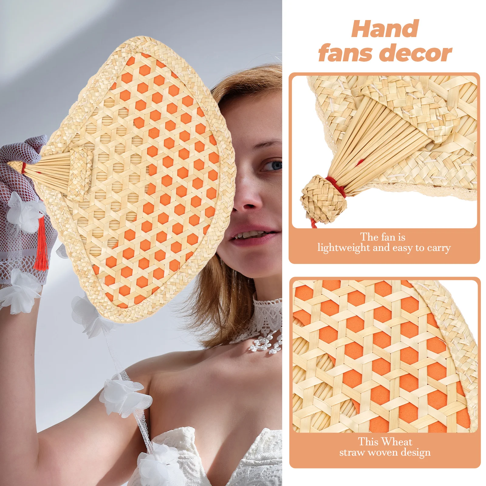 Handheld Summer Wheat Straw Fan Handmade Woven Kids Cooling Outdoor Decorative Rustic Fan for Hot Season Breeze Photography Prop
Handheld Summer Wheat Straw Fan Handmade Woven Kids Cooling Outdoor Decorative Rustic Fan for Hot Season Breeze Photography Prop