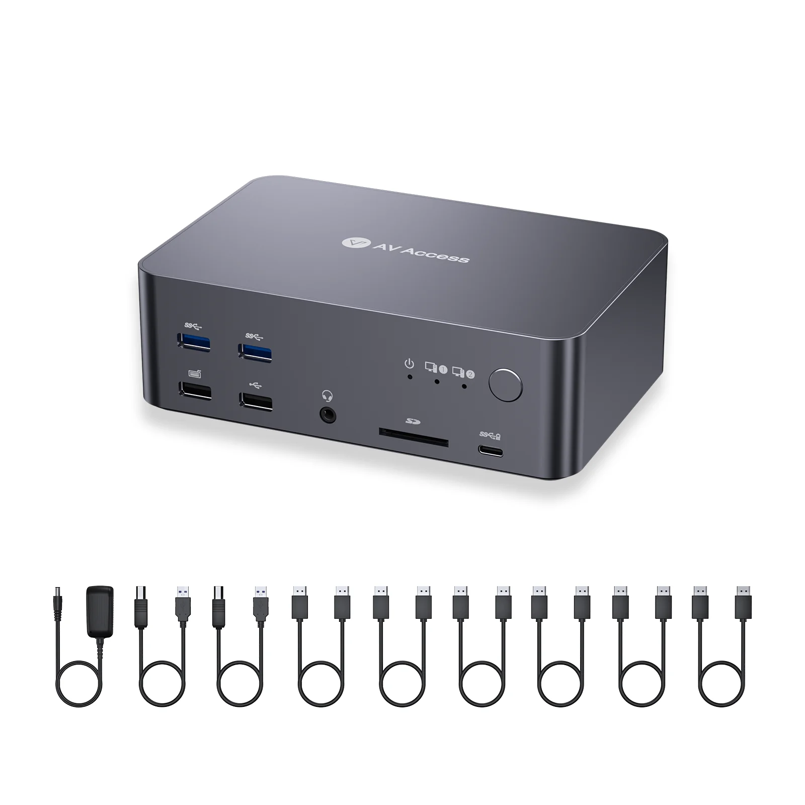 (Desktop only) AV Access 8K KVM Switch Docking Station for 2 PCs & Triple Monitor, 6 DP Cables, DisplayPort 2.0( iDock D23) 
(Desktop only) AV Access 8K KVM Switch Docking Station for 2 PCs & Triple Monitor, 6 DP Cables, DisplayPort 2.0( iDock D23)