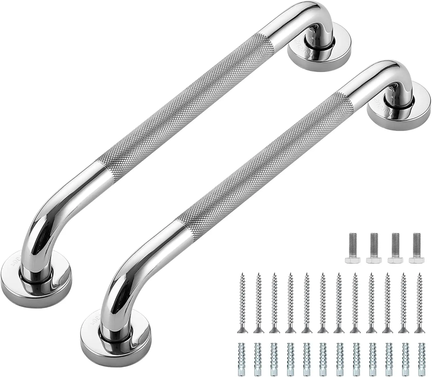 2 Pack 16-Inch Anti-Slip Shower Grab Bars, Stainless Steel Handicap Safety Rail for Elderly, Polished Nickel 1" Diameter
2 Pack 16-Inch Anti-Slip Shower Grab Bars, Stainless Steel Handicap Safety Rail for Elderly, Polished Nickel 1" Diameter
