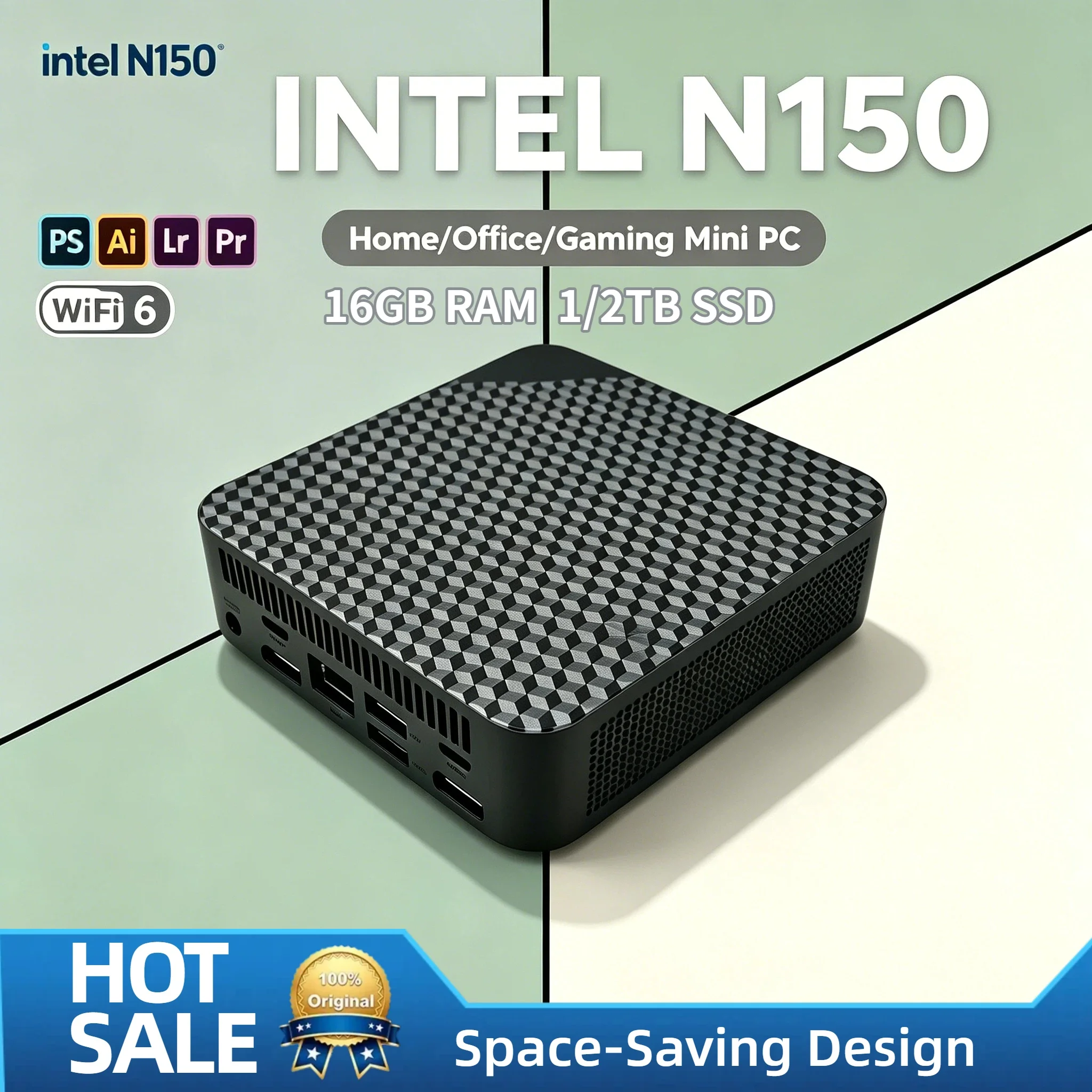 Intel N150 Mini PC 16GB 512GB M.2 NVMe SSD Triple 4K Output WiFi6 BT 5.2 Silent Cooling Office Home Desktop Pro Ultra Fast Max
Intel N150 Mini PC 16GB 512GB M.2 NVMe SSD Triple 4K Output WiFi6 BT 5.2 Silent Cooling Office Home Desktop Pro Ultra Fast Max