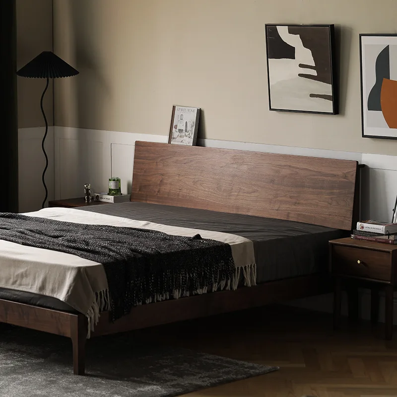 Настраиваемая кровать из североамериканского черного ореха, скандинавская кровать из цельного дерева, современная простая двуспальная кровать, главная спальня 1,8 метра, 1,5 
Настраиваемая кровать из североамериканского черного ореха, скандинавская кровать из цельного дерева, современная простая двуспальная кровать, главная спальня 1,8 метра, 1,5