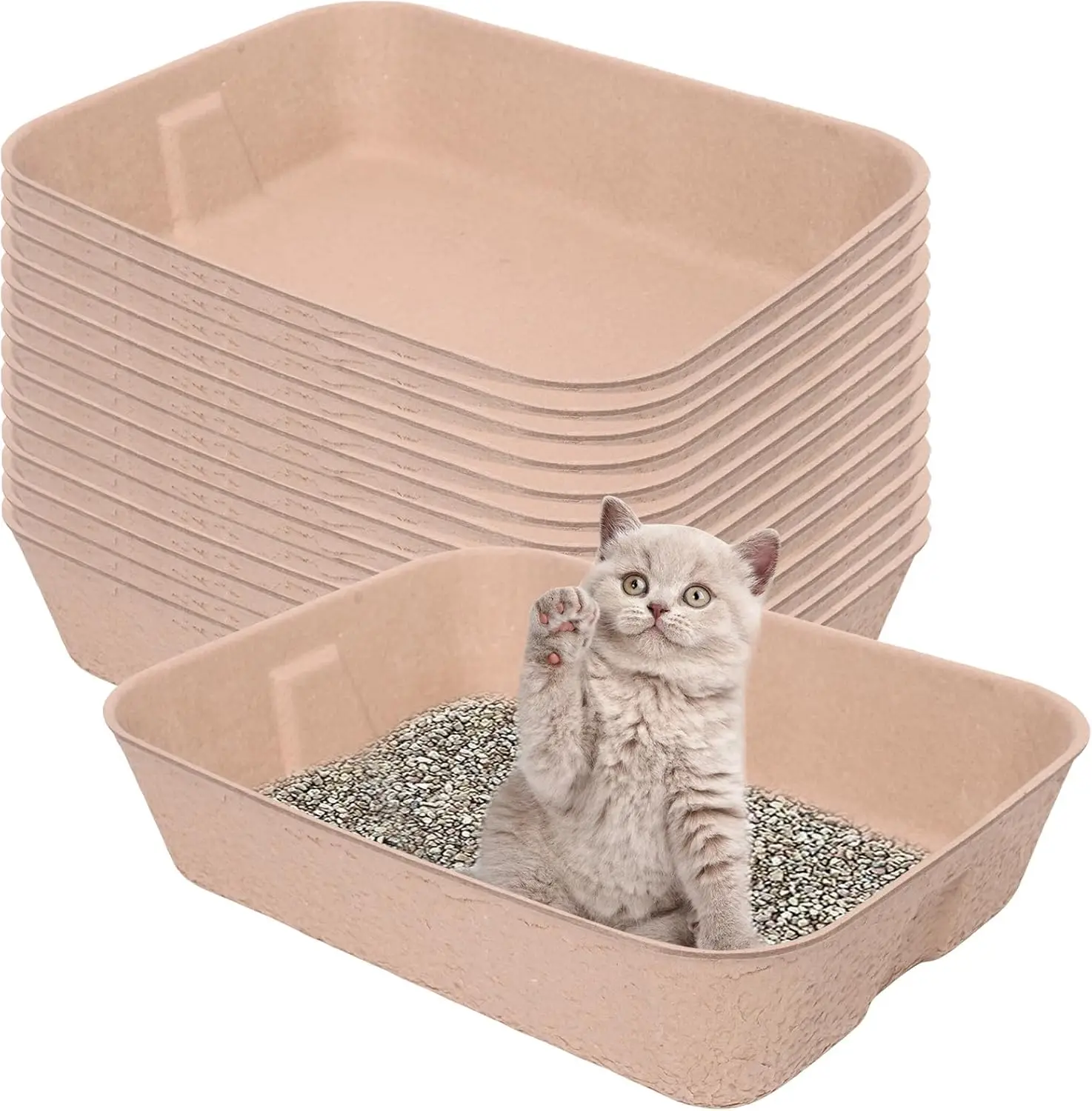 15 Pack Disposable Cat Litter Box, Travel Litter Box,Eco Friendly 100% Recycled Paper
15 Pack Disposable Cat Litter Box, Travel Litter Box,Eco Friendly 100% Recycled Paper