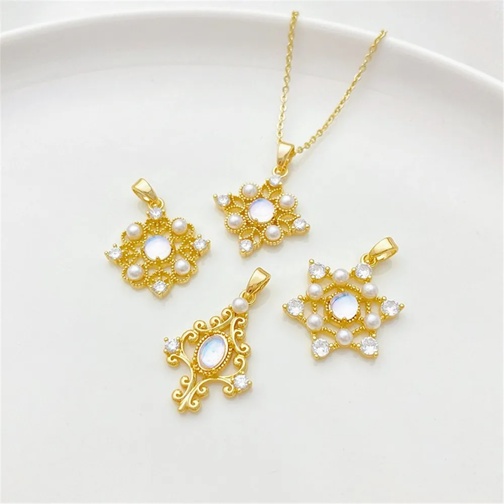 18K Gold-plated Zirconium Pearl Diamond Lace Flower Charm Pendant DIY Jewelry Beads for Necklace Bracelet Craft Accessories
18K Gold-plated Zirconium Pearl Diamond Lace Flower Charm Pendant DIY Jewelry Beads for Necklace Bracelet Craft Accessories